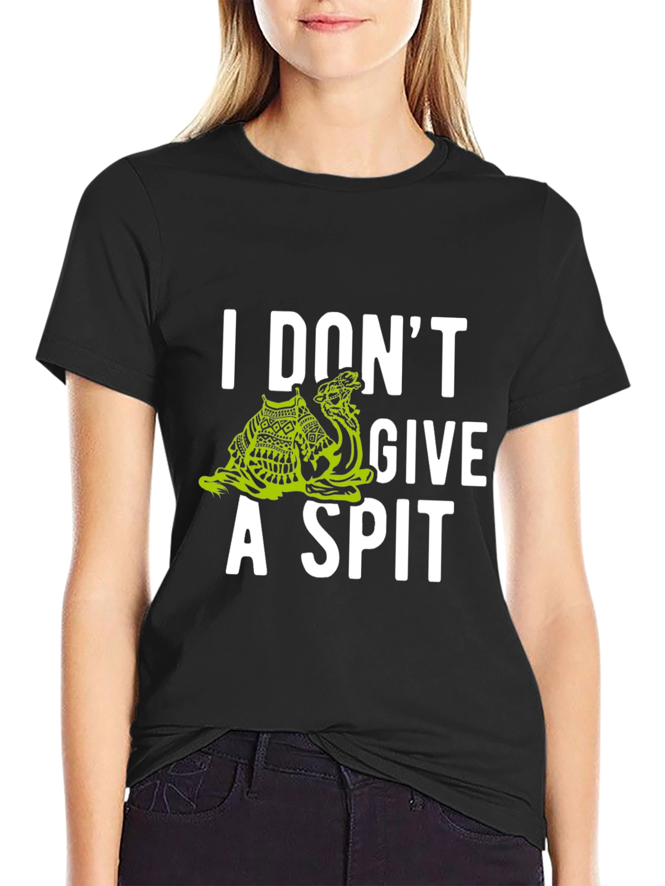 I Dont Give A Spit Camel Graphic Tee