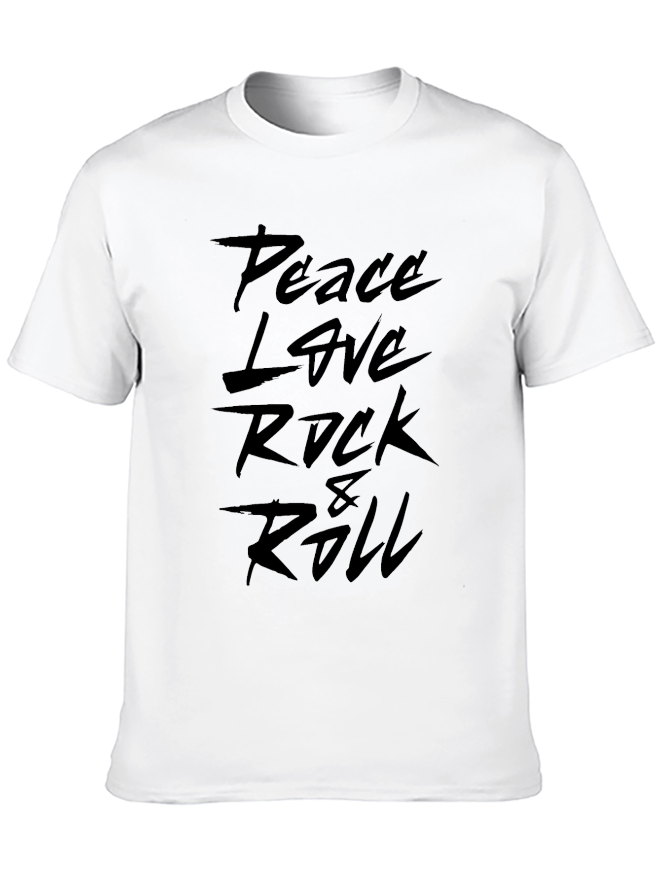 Peace Love Rock & Roll Black Graphic Tee
