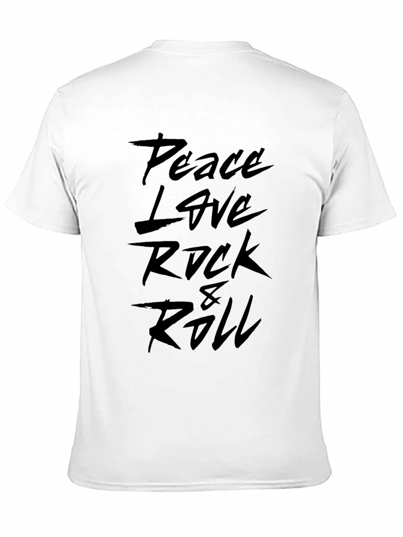 Peace Love Rock & Roll Black Graphic Tee