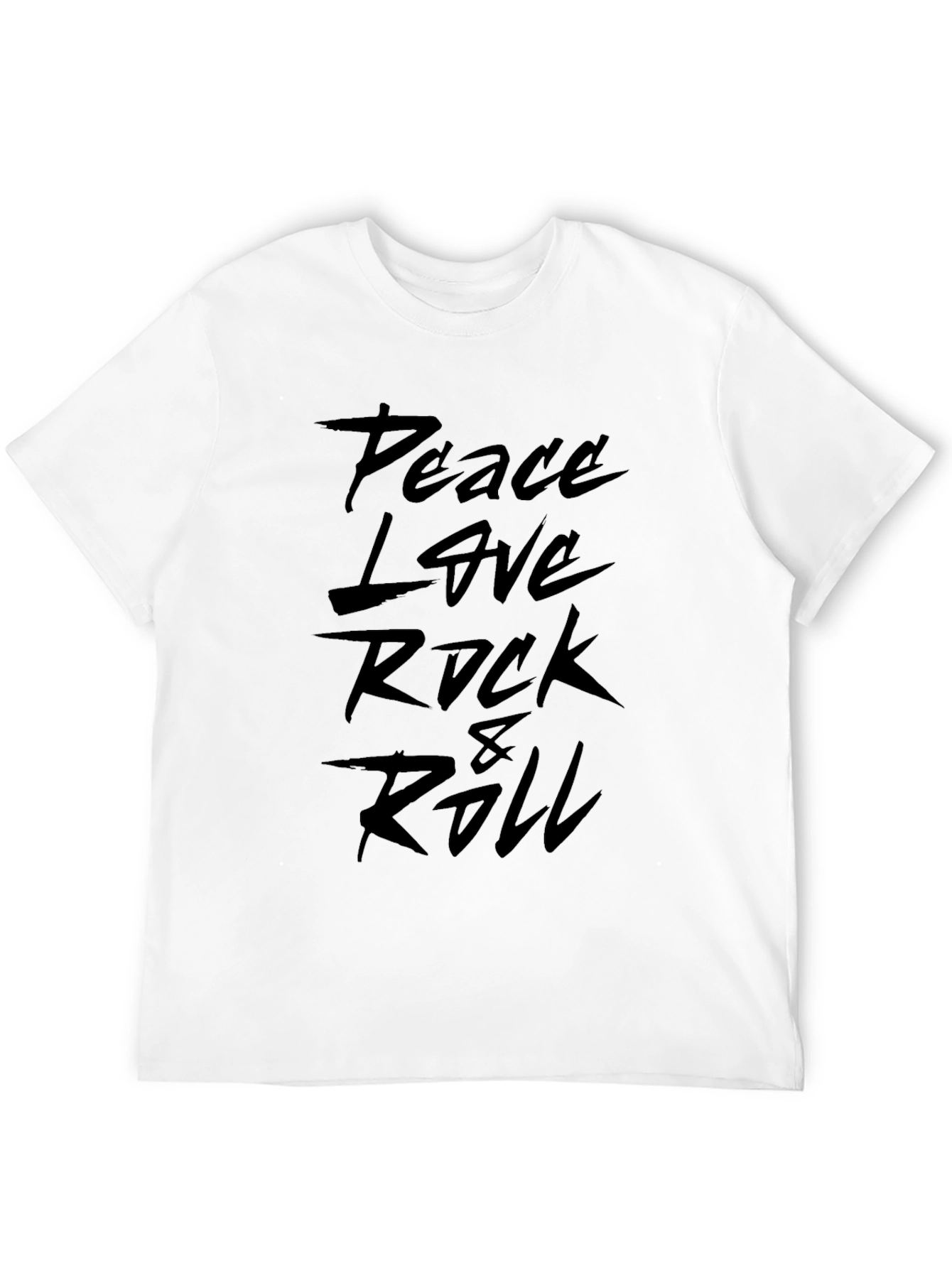 Peace Love Rock & Roll Black Graphic Tee