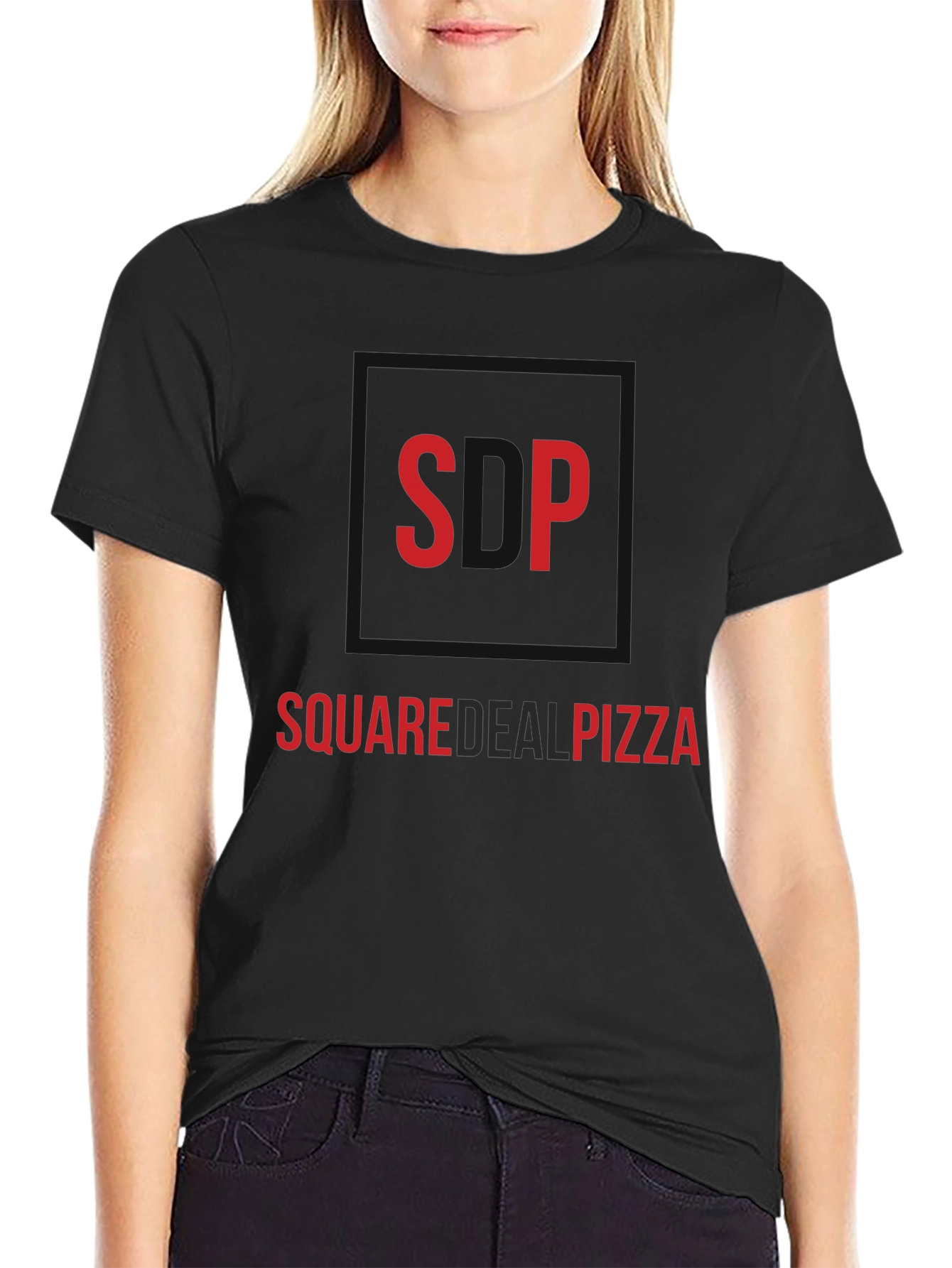 Square Deal Pizza Black Graphic Tee