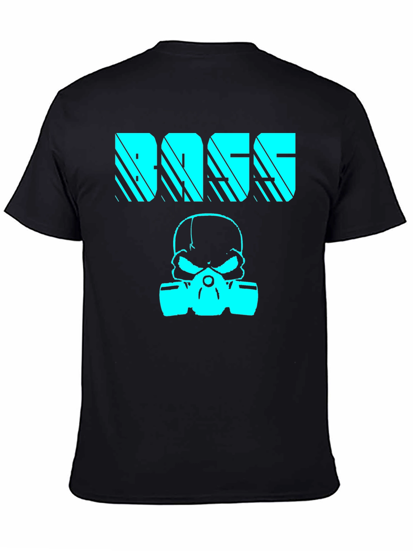 BASS Skull Graphic Print T-Shirt - Black