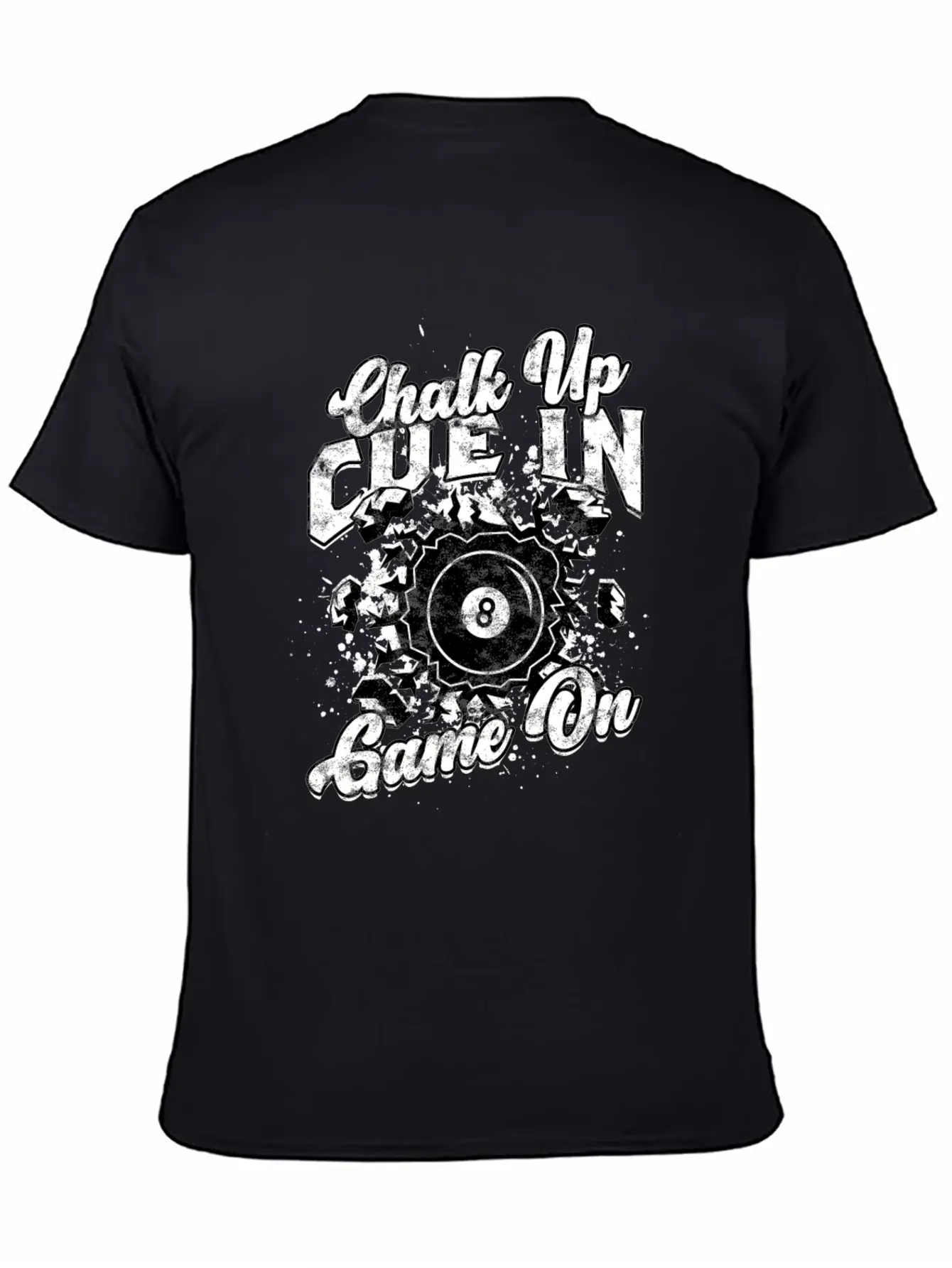 8-Ball Billiards Chalk Up Cue In Game On Comfortable Minimalist Graphic Tee – Summer Style Essential