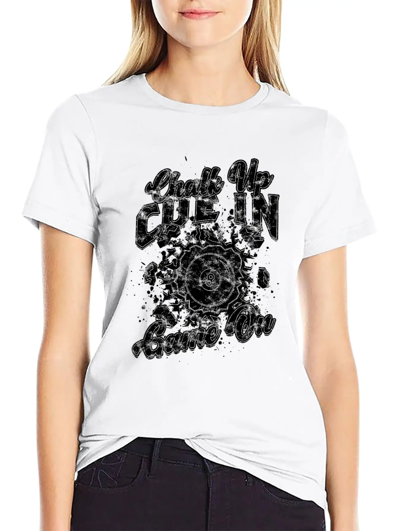 8-Ball Billiards Chalk Up Cue In Game On Comfortable Minimalist Graphic Tee – Summer Style Essential