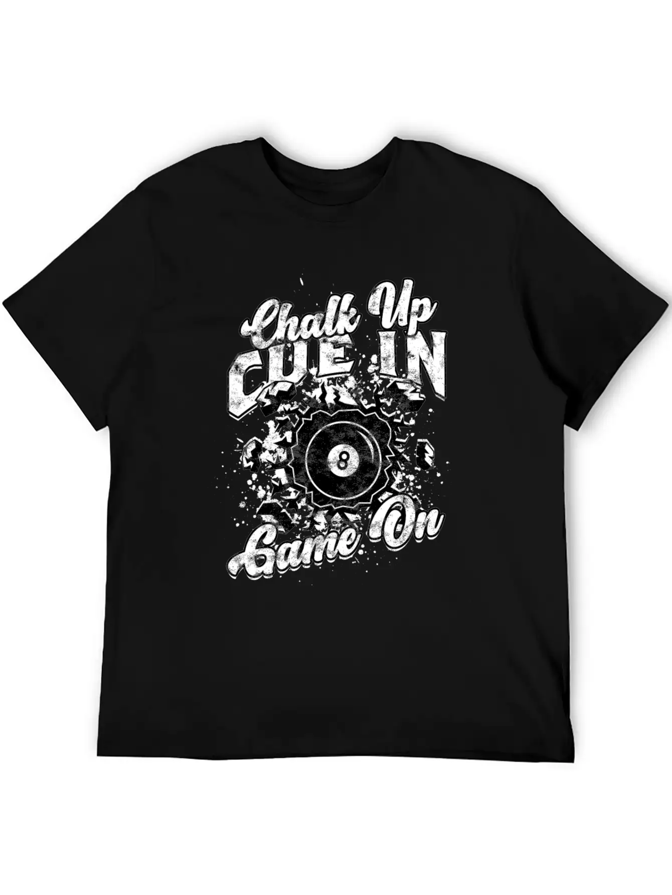 8-Ball Billiards Chalk Up Cue In Game On Comfortable Minimalist Graphic Tee – Summer Style Essential
