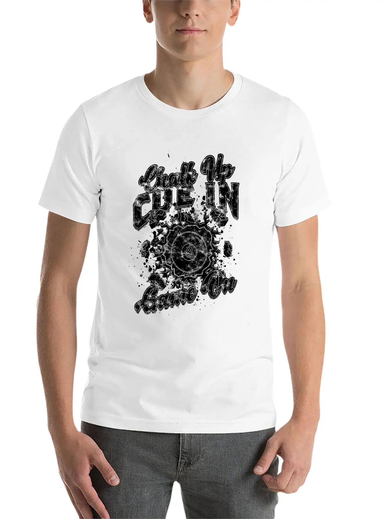 8-Ball Billiards Chalk Up Cue In Game On Comfortable Minimalist Graphic Tee – Summer Style Essential