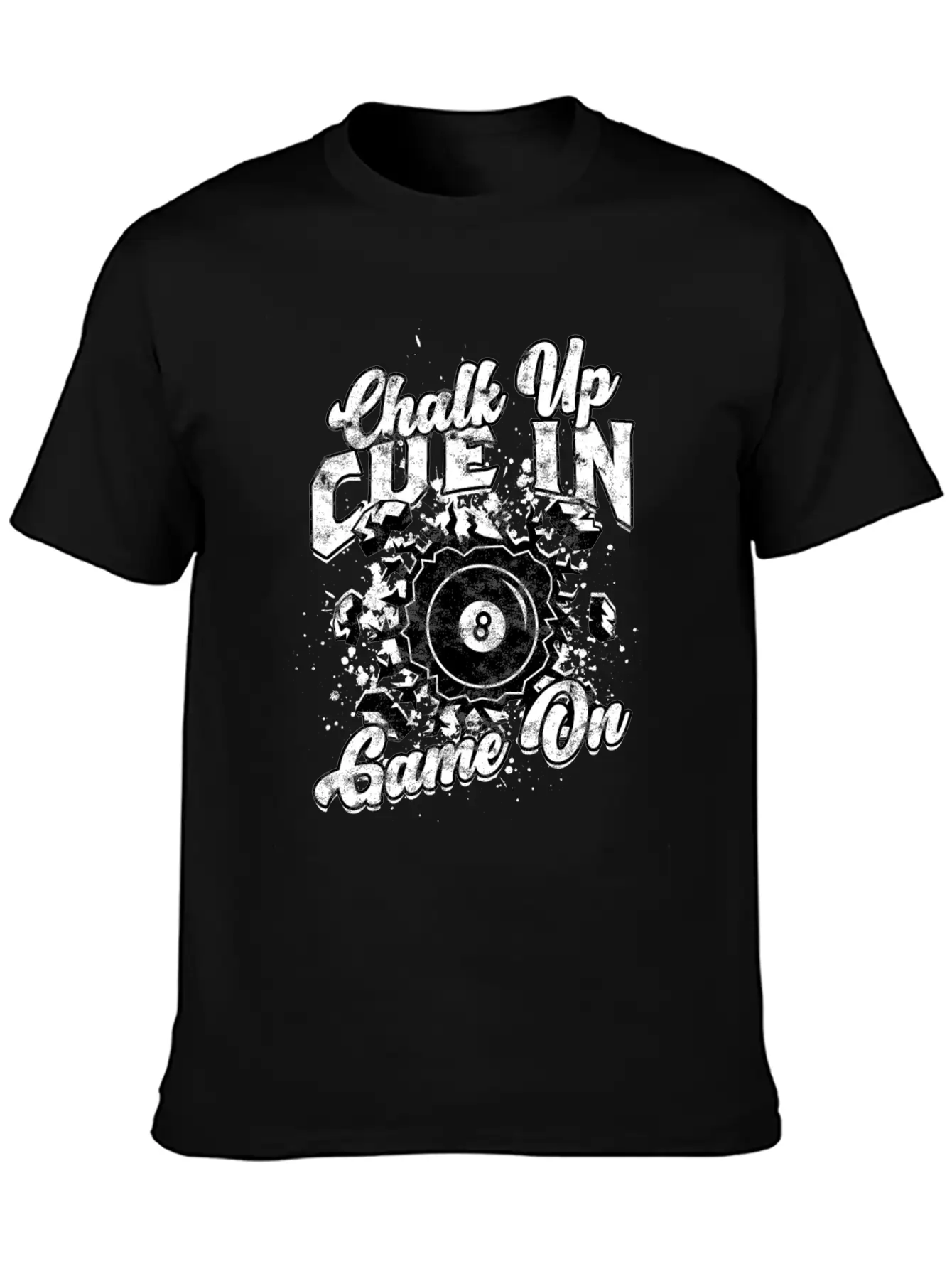 8-Ball Billiards Chalk Up Cue In Game On Comfortable Minimalist Graphic Tee – Summer Style Essential