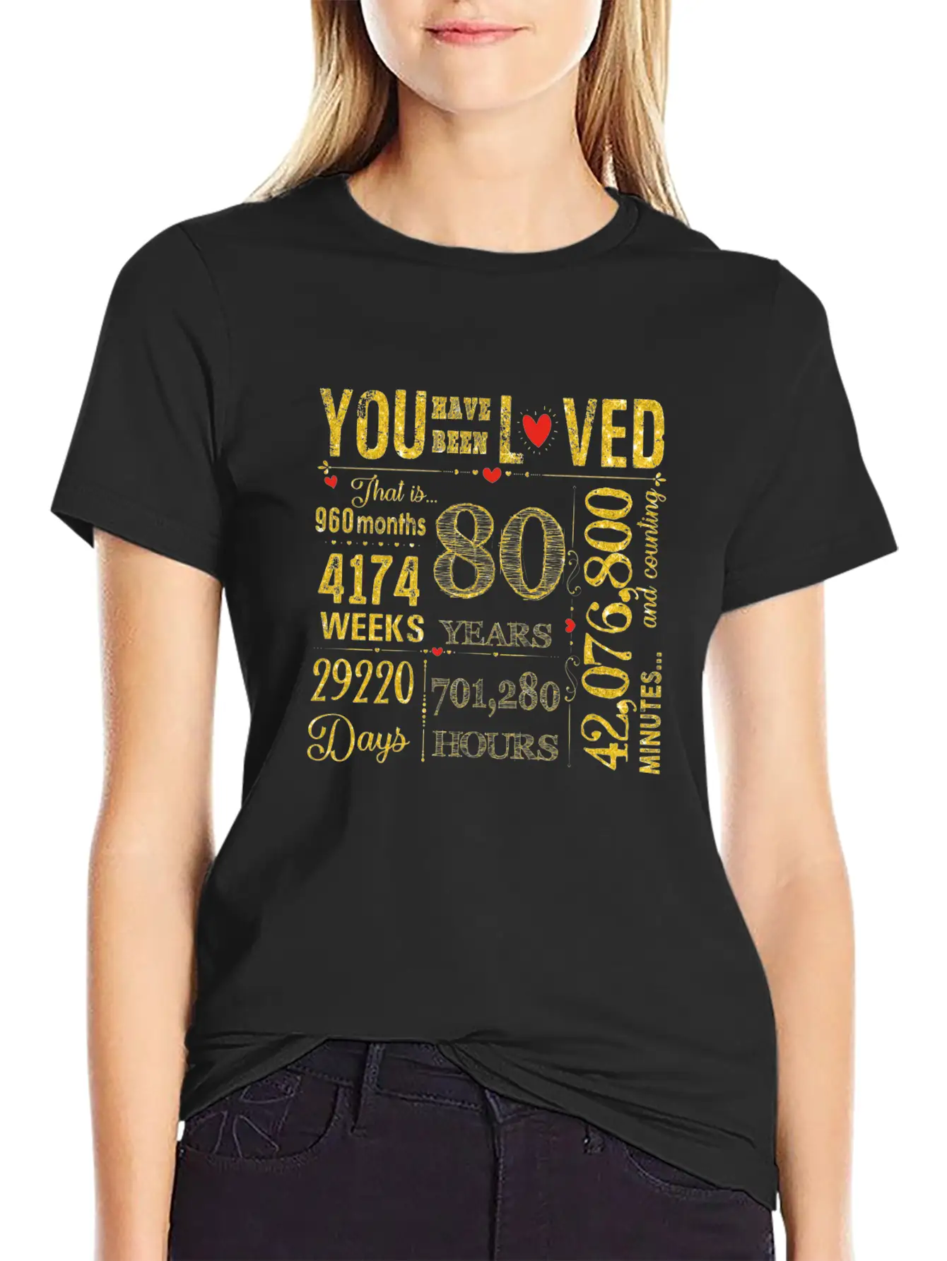 80 Years Old Happy 80th Birthday Stylish Everyday T-Shirt – Unisex Basic Cotton Tee