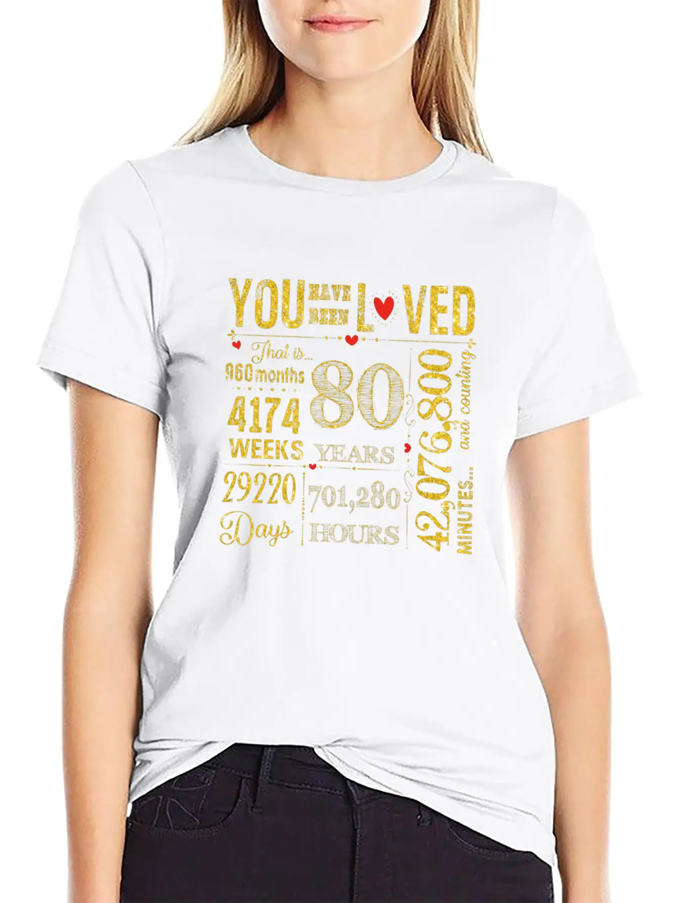 80 Years Old Happy 80th Birthday Stylish Everyday T-Shirt – Unisex Basic Cotton Tee