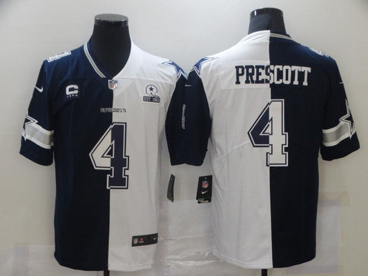 Men's Dallas Cowboys Dak Prescott #4 Navy/White Game Jerseys