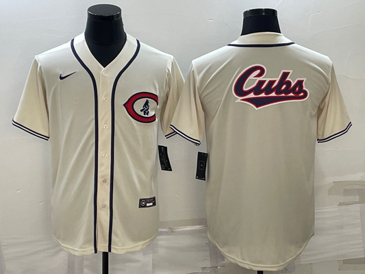 Men's Chicago Cubs Beige Alternate Replica Team Jerseys