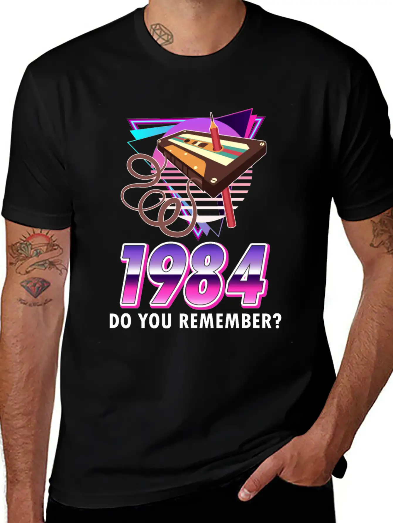 80s Retro Costume Outfit Mottoparty Gift Unisex Short Sleeve Soft Cotton T-Shirt – Casual Everyday Wear