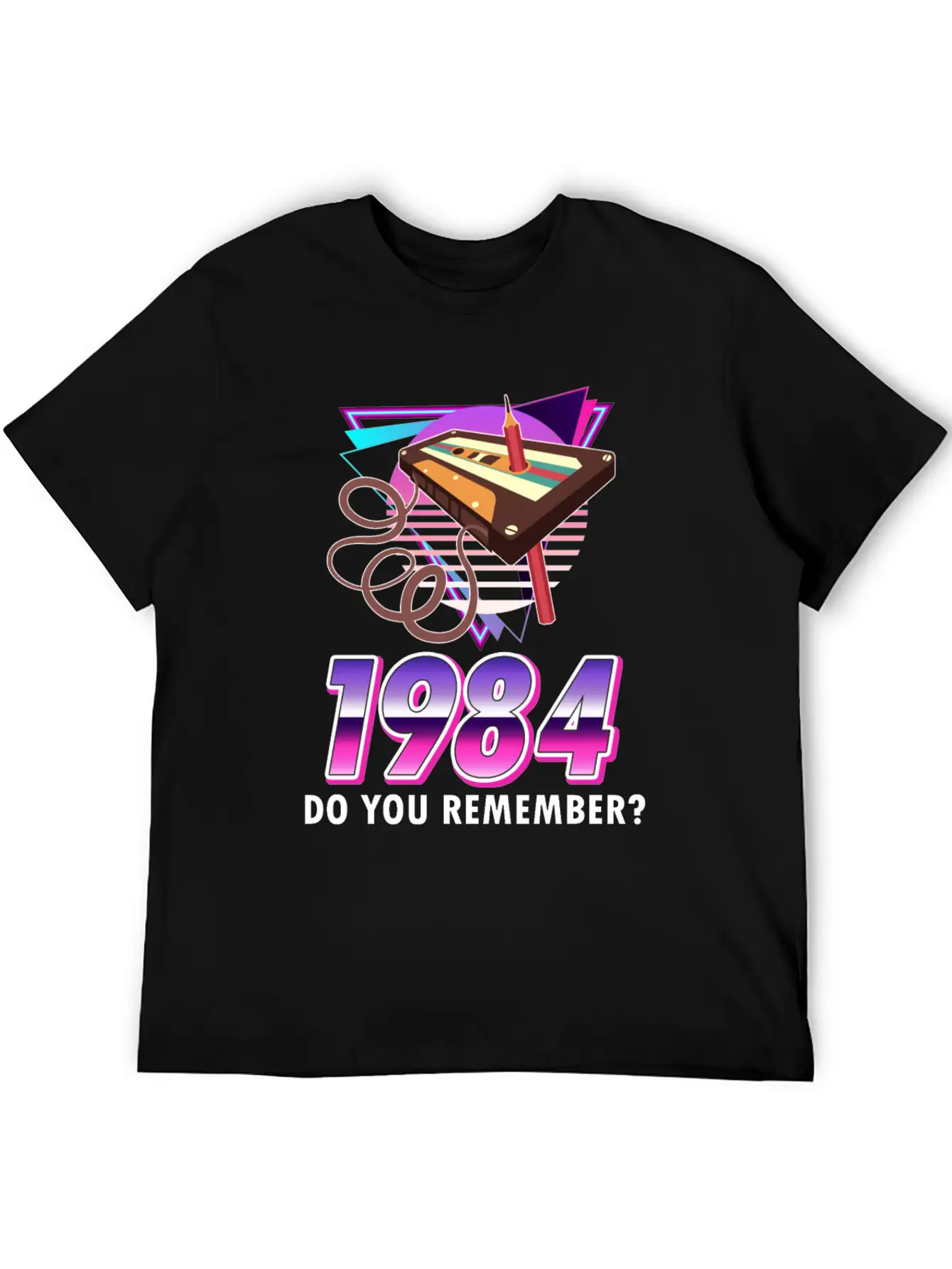 80s Retro Costume Outfit Mottoparty Gift Unisex Short Sleeve Soft Cotton T-Shirt – Casual Everyday Wear