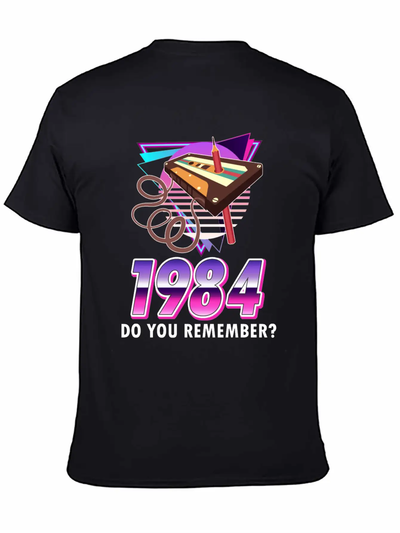 80s Retro Costume Outfit Mottoparty Gift Unisex Short Sleeve Soft Cotton T-Shirt – Casual Everyday Wear