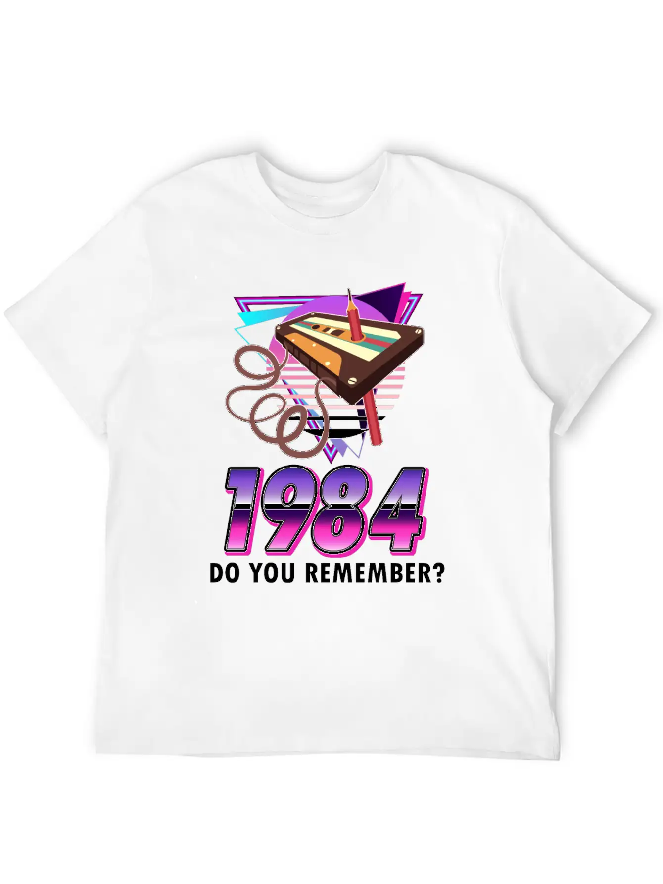 80s Retro Costume Outfit Mottoparty Gift Unisex Short Sleeve Soft Cotton T-Shirt – Casual Everyday Wear