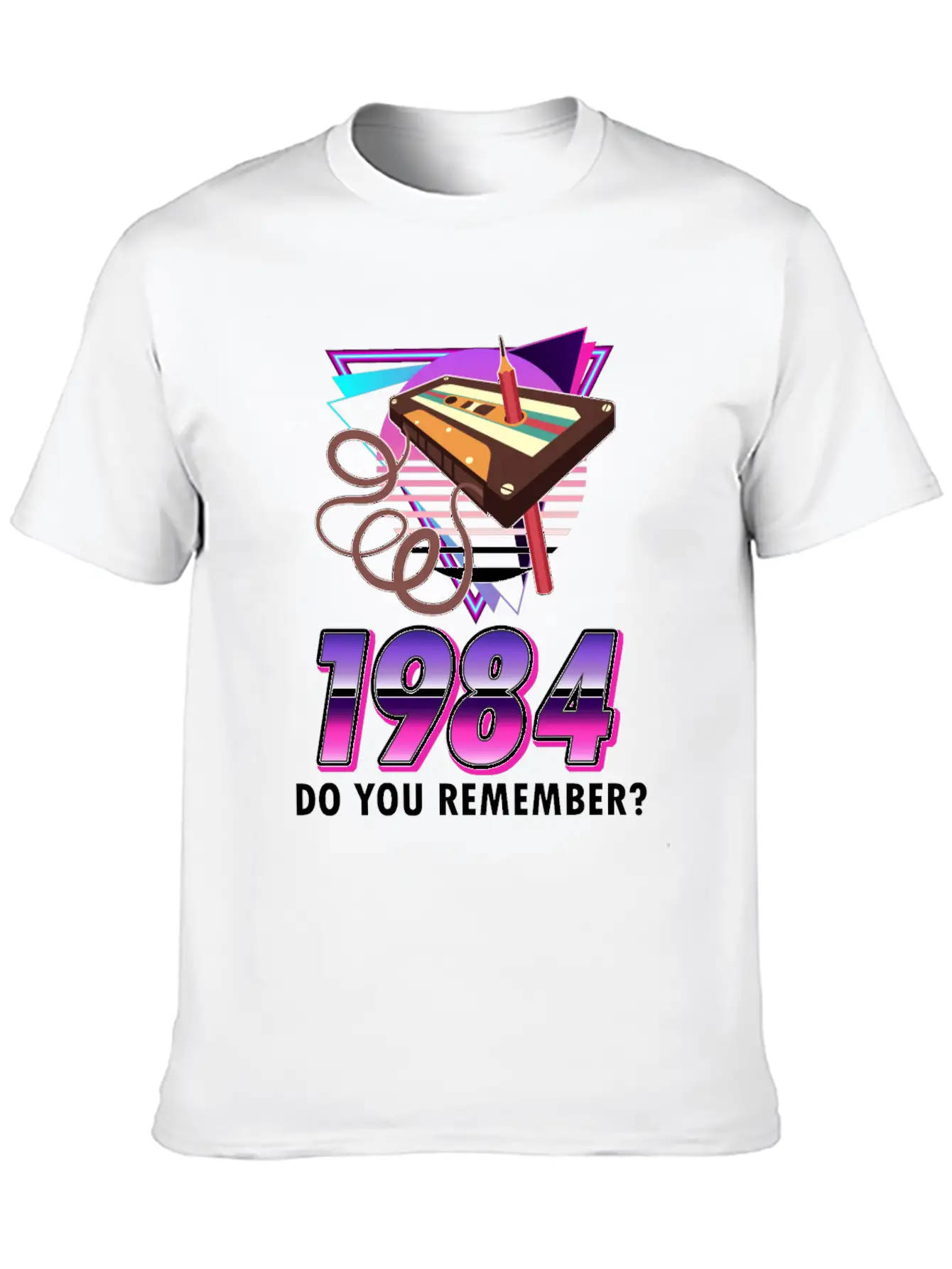 80s Retro Costume Outfit Mottoparty Gift Unisex Short Sleeve Soft Cotton T-Shirt – Casual Everyday Wear