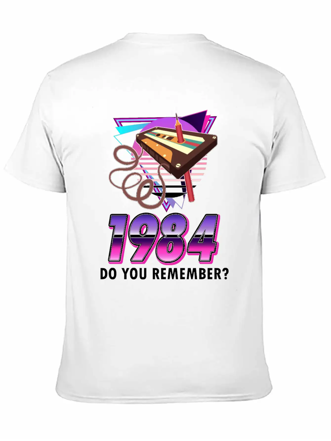 80s Retro Costume Outfit Mottoparty Gift Unisex Short Sleeve Soft Cotton T-Shirt – Casual Everyday Wear
