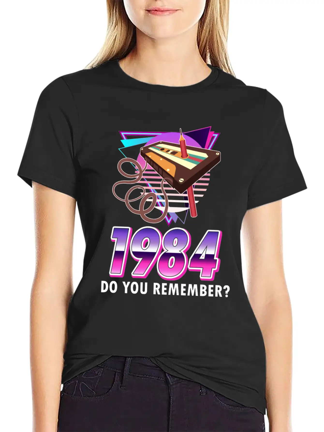 80s Retro Costume Outfit Mottoparty Gift Unisex Short Sleeve Soft Cotton T-Shirt – Casual Everyday Wear