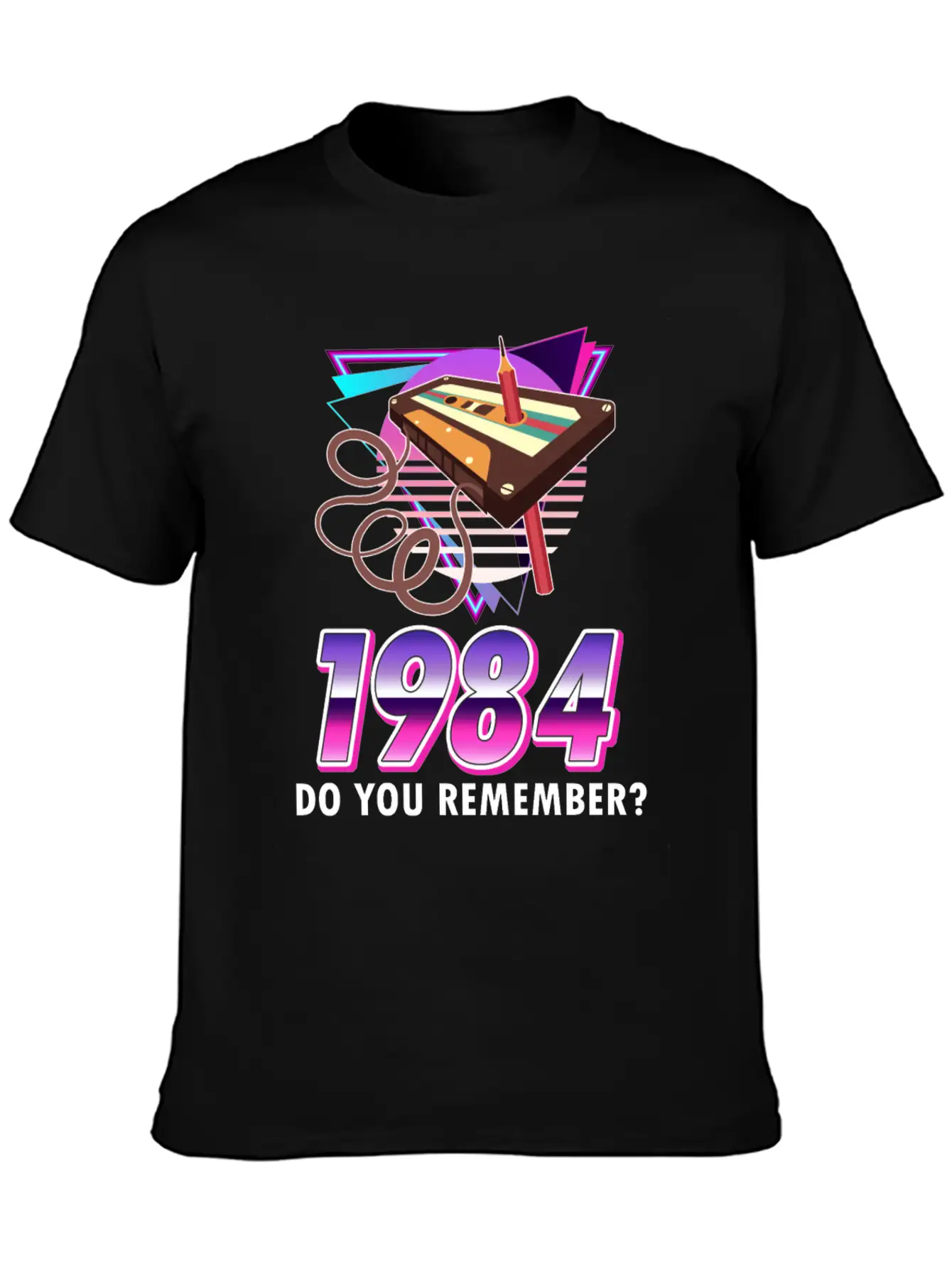 80s Retro Costume Outfit Mottoparty Gift Unisex Short Sleeve Soft Cotton T-Shirt – Casual Everyday Wear