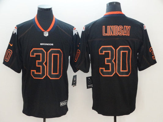Men's Denver Broncos Phillip Lindsay #30 Black Game Jerseys