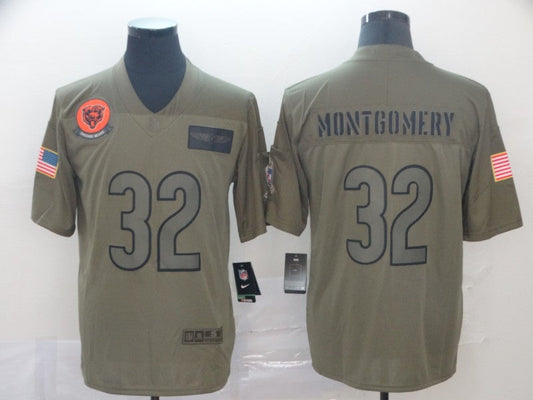 Men's Chicago Bears David Montgomery #32 Brown Game Jerseys
