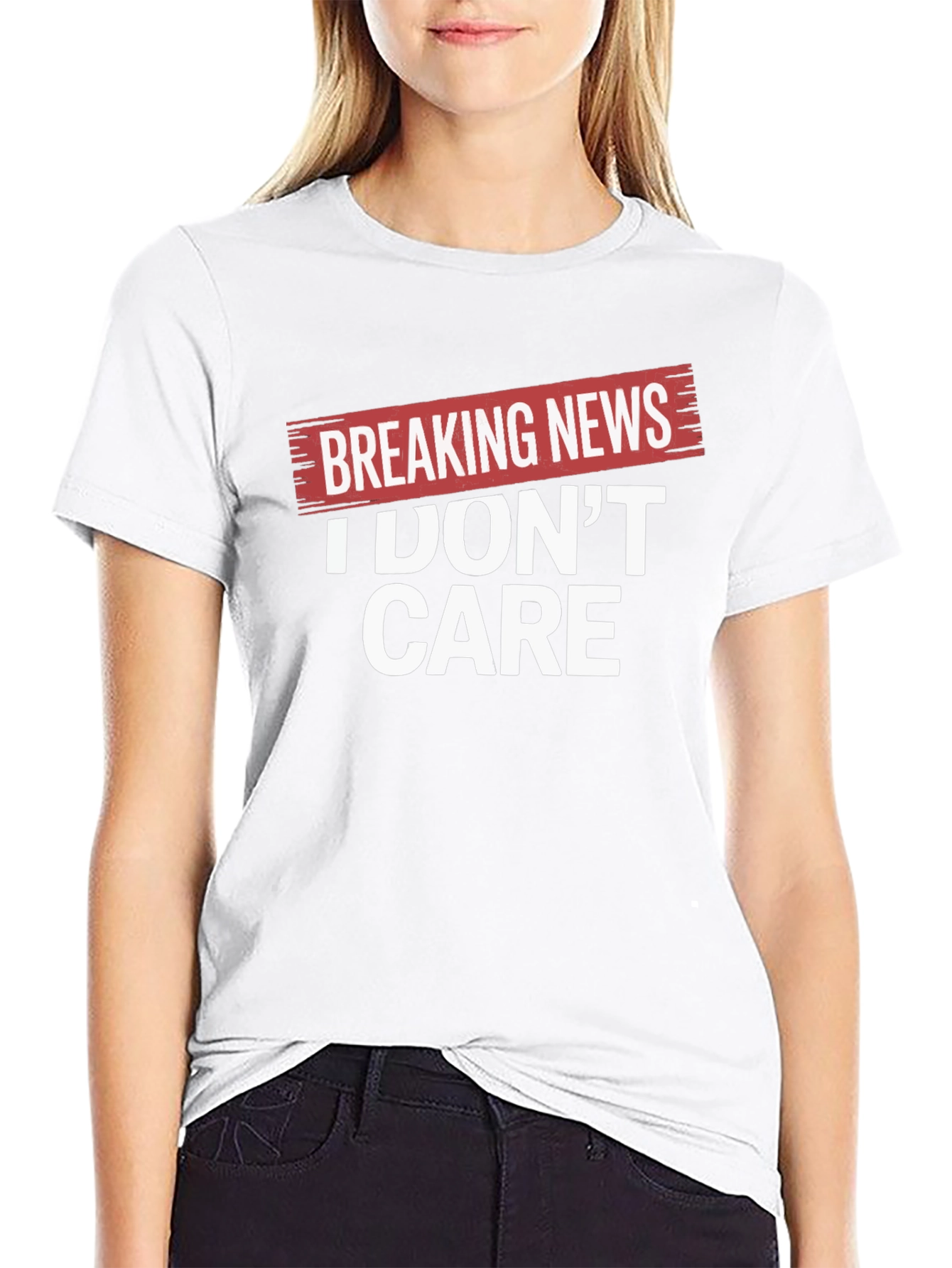 Breaking News I Dont Care Black T-Shirt