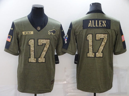 Men's Buffalo Bills Josh Allen #17 Brown Game Player Jerseys