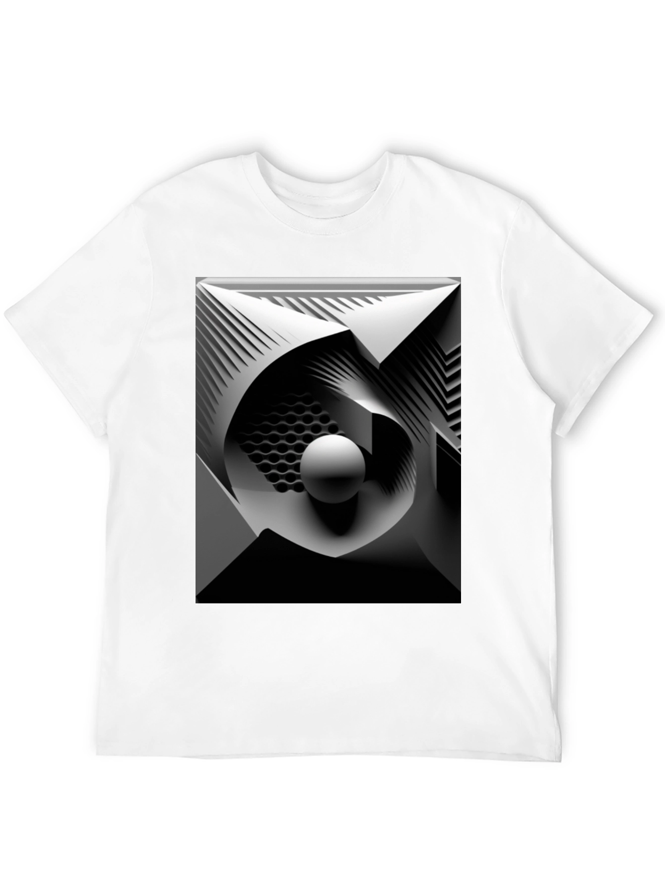 Abstract Geometric Art Black T-Shirt