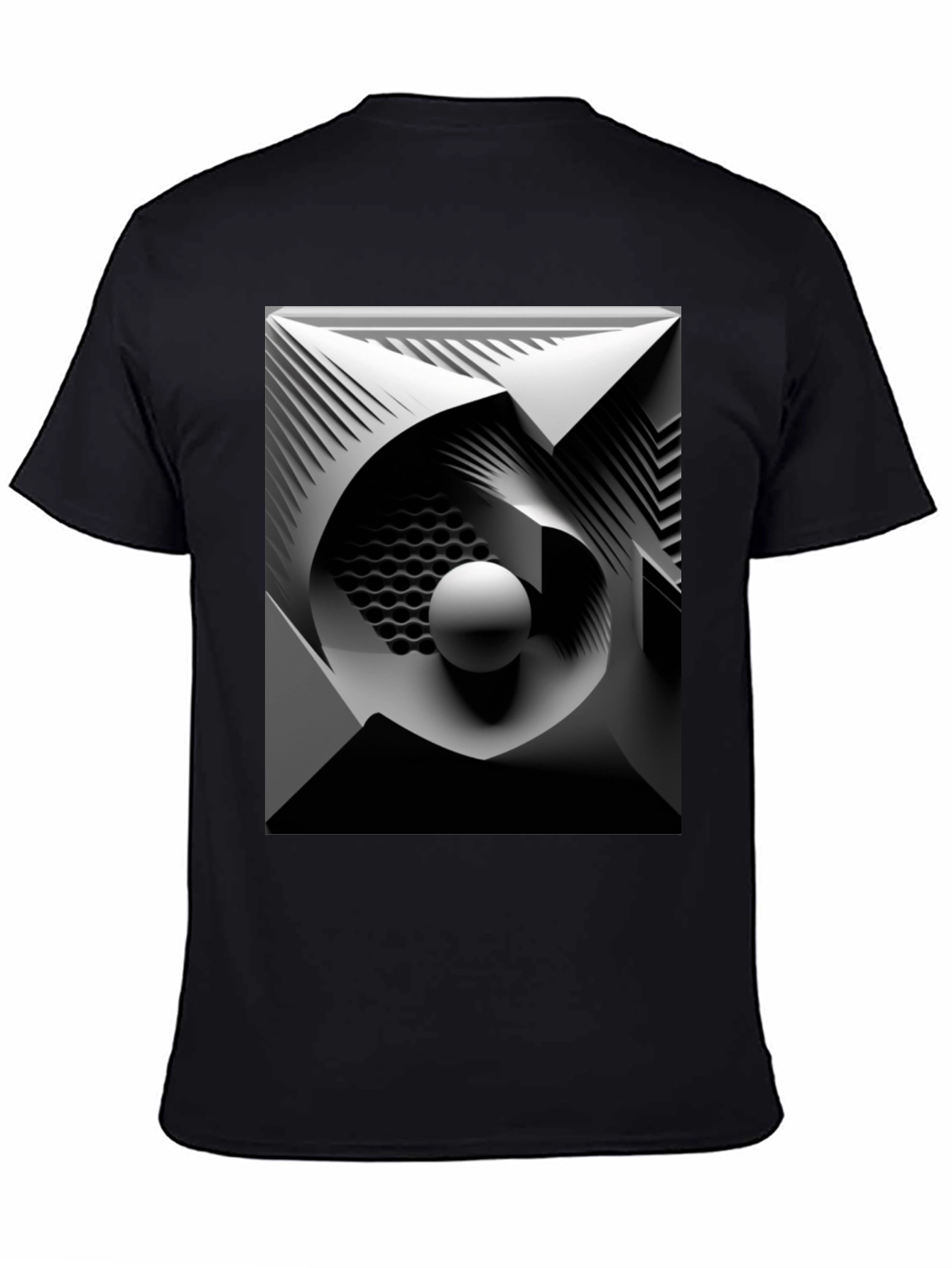 Abstract Geometric Art Black T-Shirt