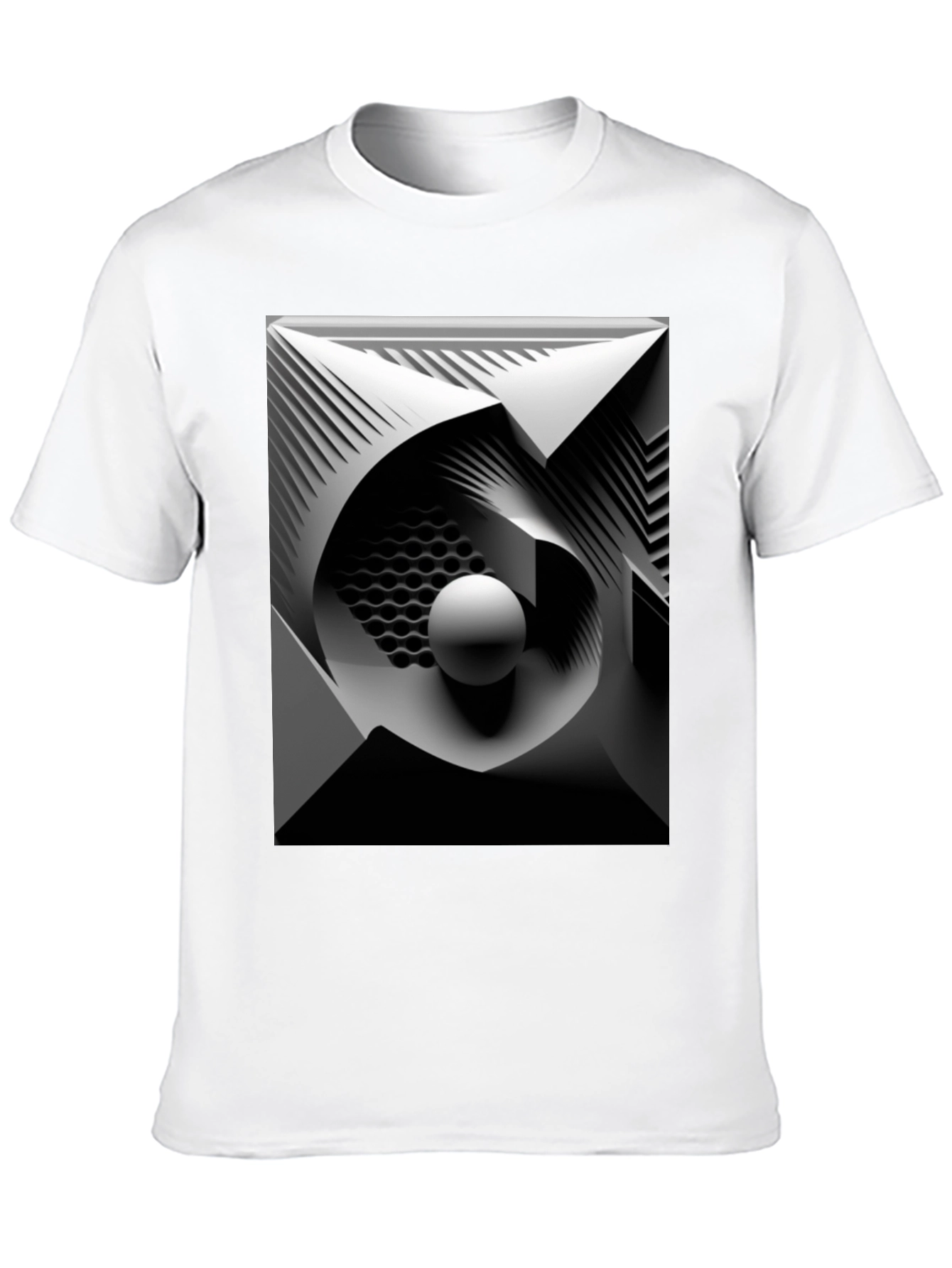 Abstract Geometric Art Black T-Shirt
