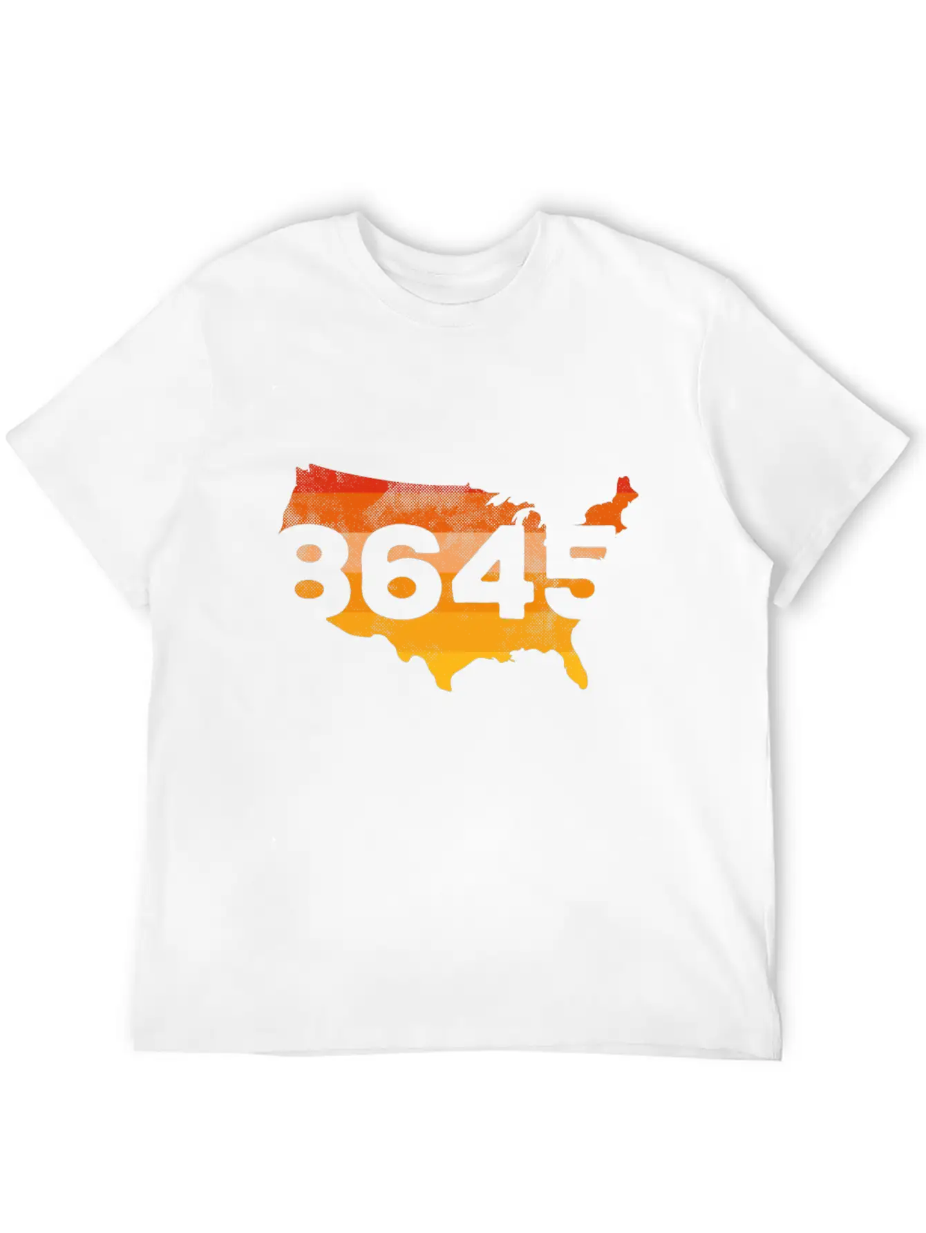 8645 USA Map Vintage Unisex Short Sleeve Soft Cotton T-Shirt – Casual Everyday Wear