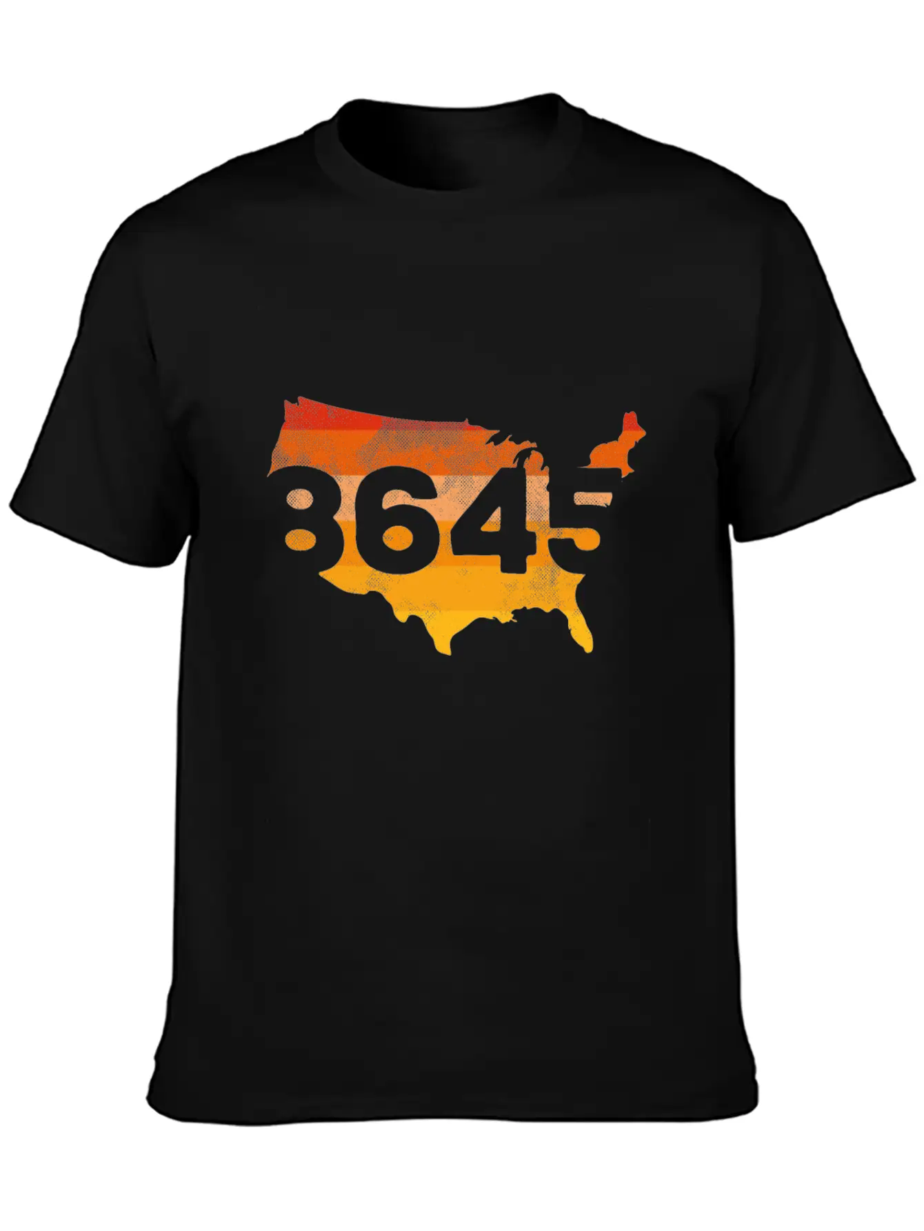 8645 USA Map Vintage Unisex Short Sleeve Soft Cotton T-Shirt – Casual Everyday Wear