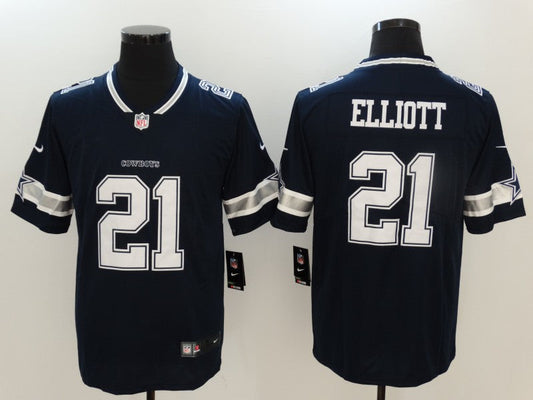 Men's Dallas Cowboys Ezekiel Elliott #21 Navy Game Player Jerseys