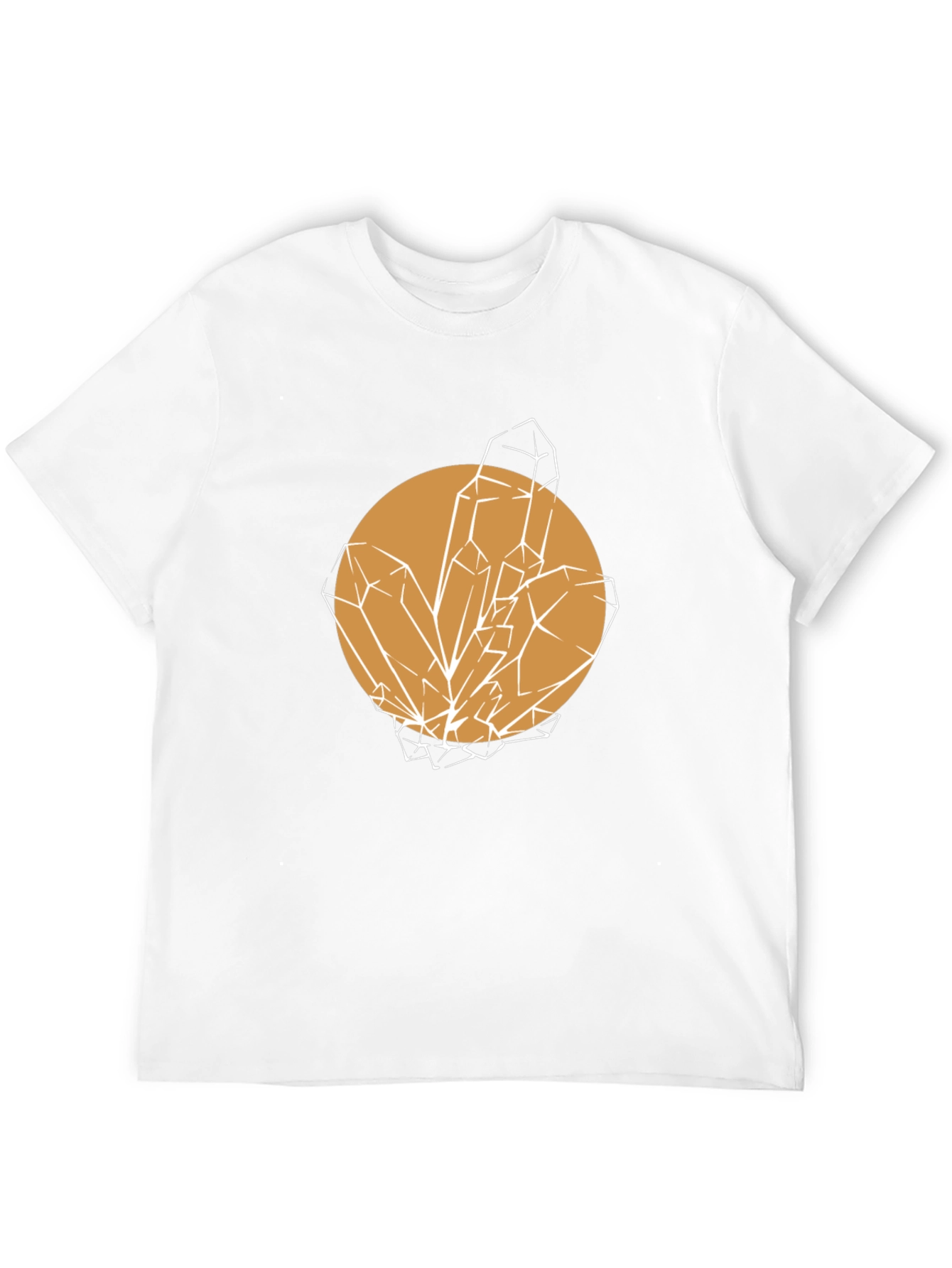 Geometric Crystal Graphic Tee - Stylish Unisex Black T-Shirt