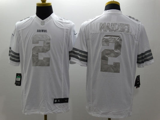 Men's Cleveland Browns Johnny Manziel #2 White Game Jerseys