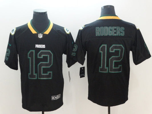 Men's Green Bay Packers Aaron Rodgers #12 Black Player Jerseys