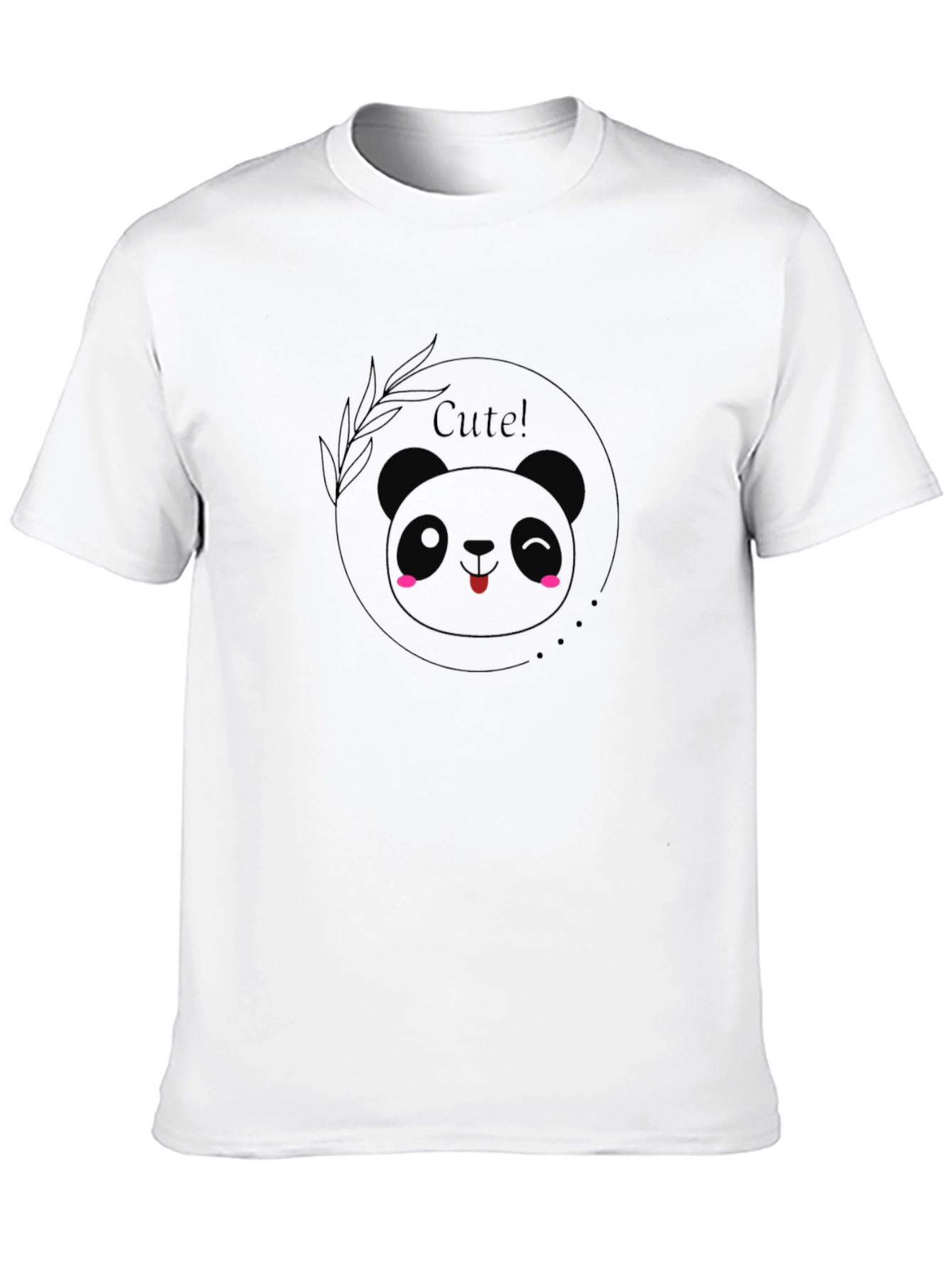 Cute Panda Graphic Black T-Shirt