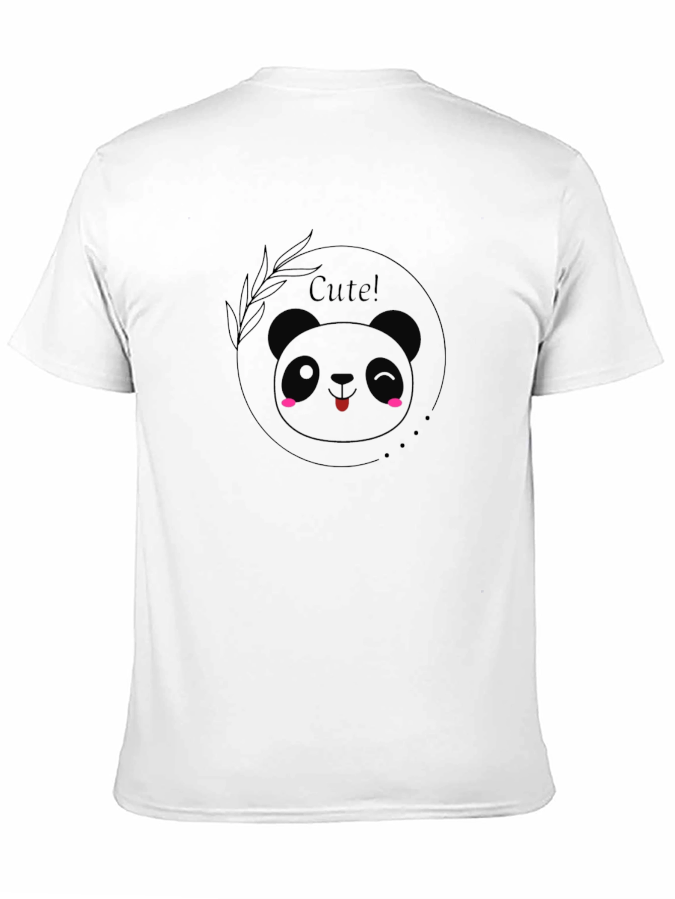 Cute Panda Graphic Black T-Shirt