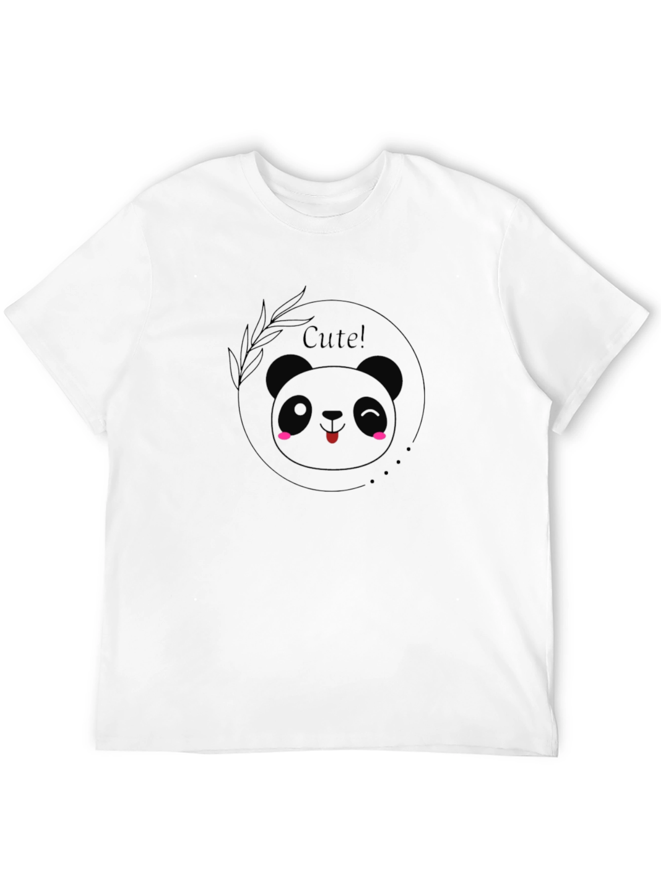 Cute Panda Graphic Black T-Shirt