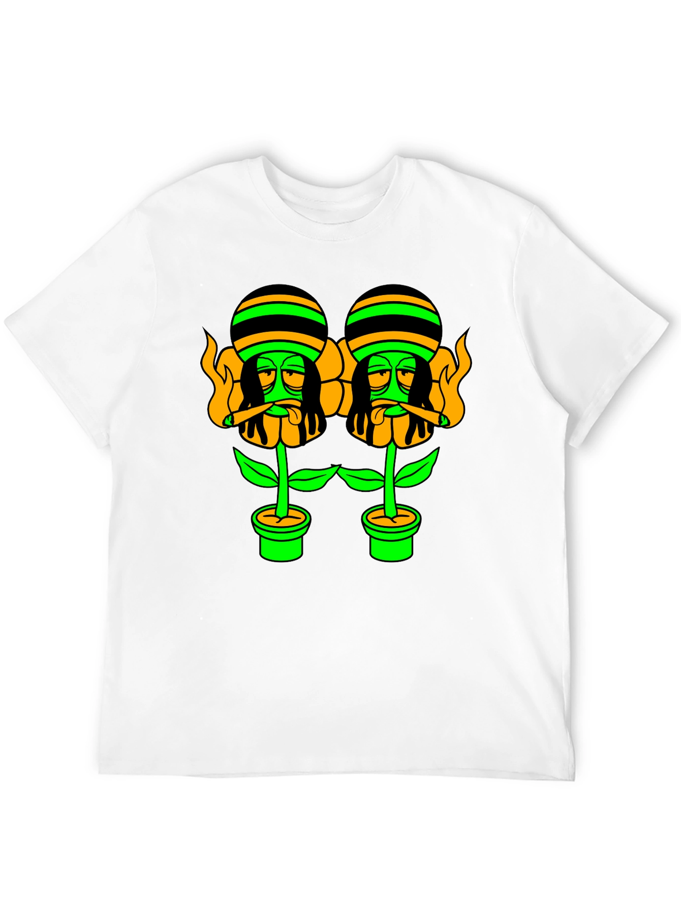 Rasta Flower Pot Graphic Tee - Black