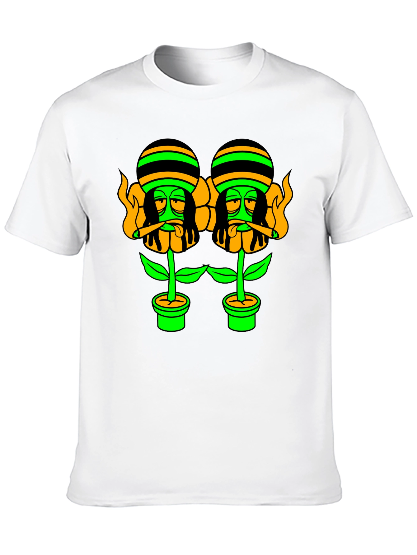 Rasta Flower Pot Graphic Tee - Black