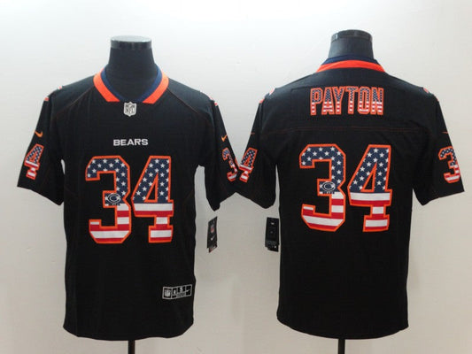 Men's Chicago Bears Walter Payton #34 Black Game Jerseys