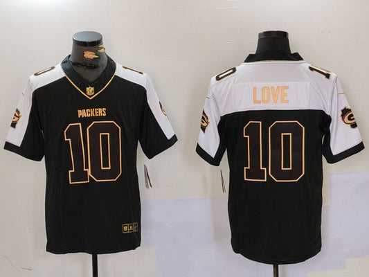 Men's Green Bay Packers Jordan Love #10 Black Game Player Jerseys