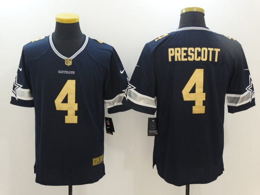 Men's Dallas Cowboys Dak Prescott #4 Navy Team Game Jerseys