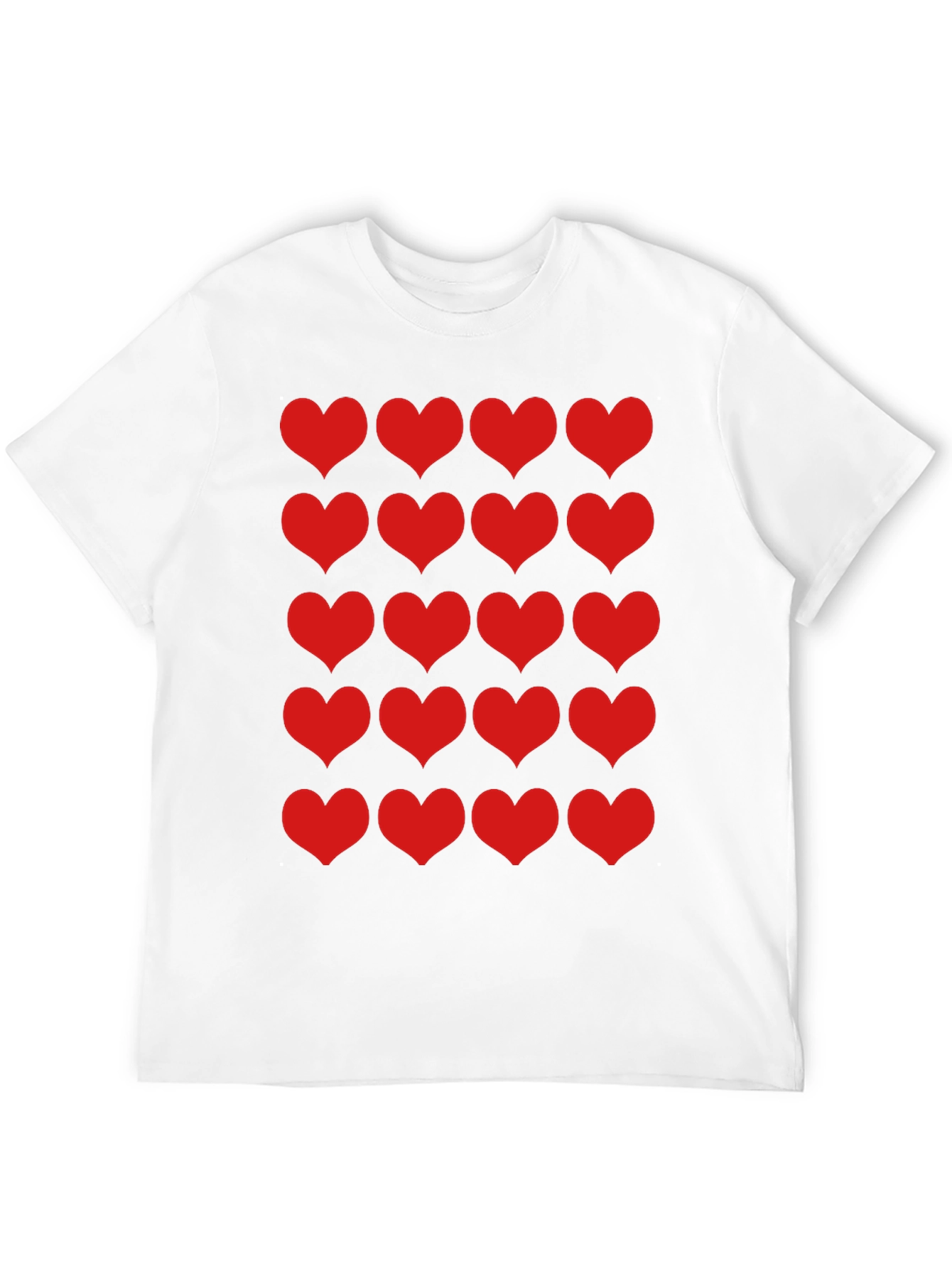 Heart Pattern Black T-Shirt