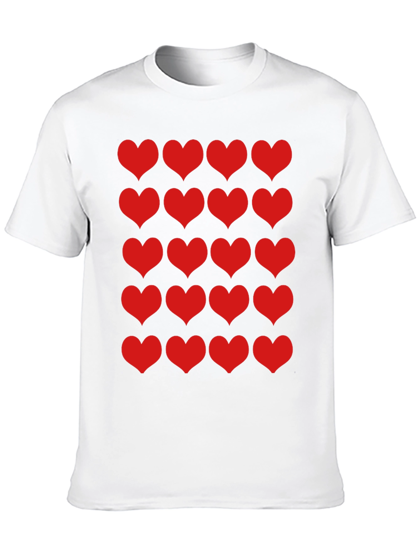 Heart Pattern Black T-Shirt