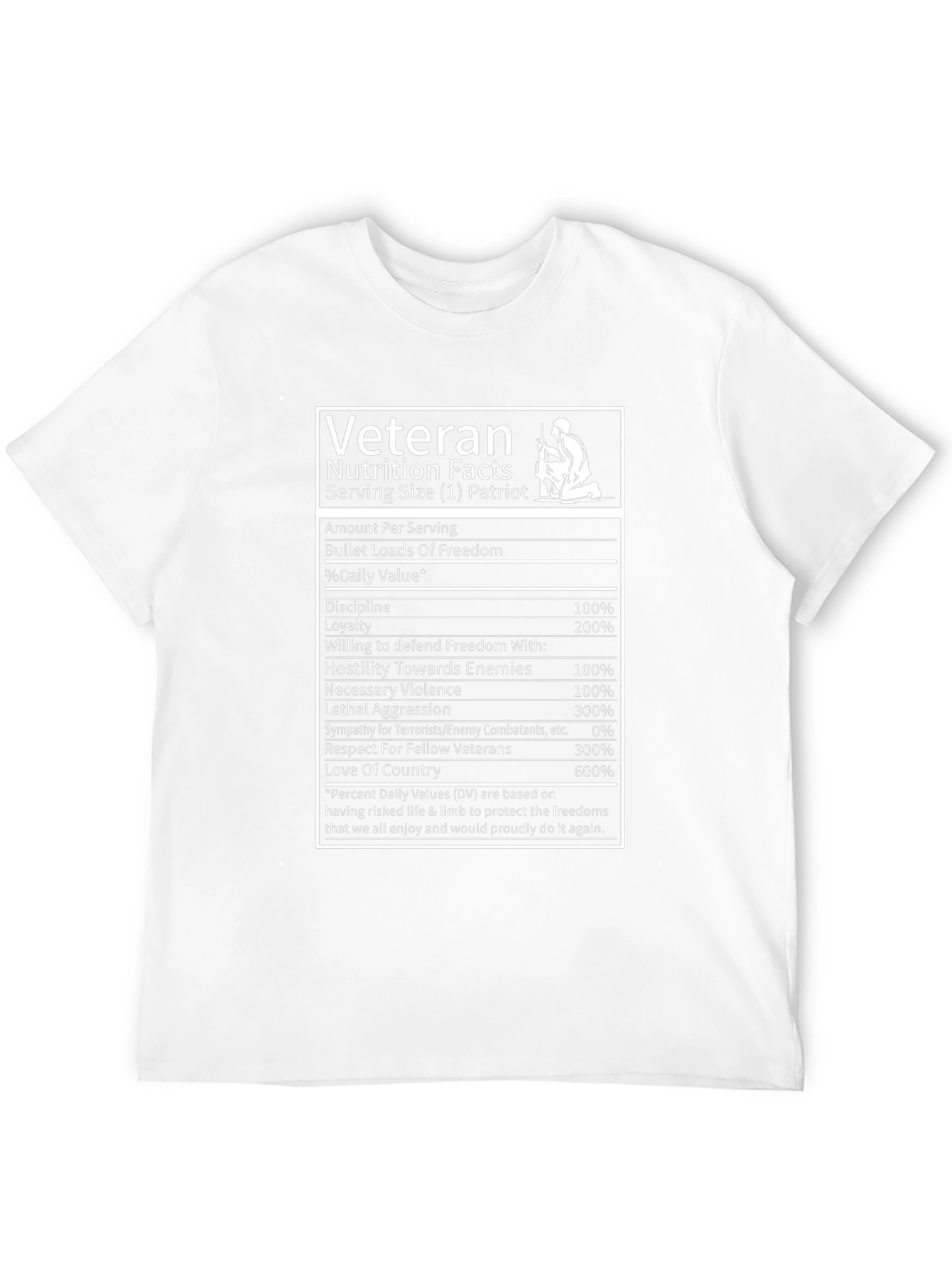 Veteran Nutrition Facts Graphic T-Shirt