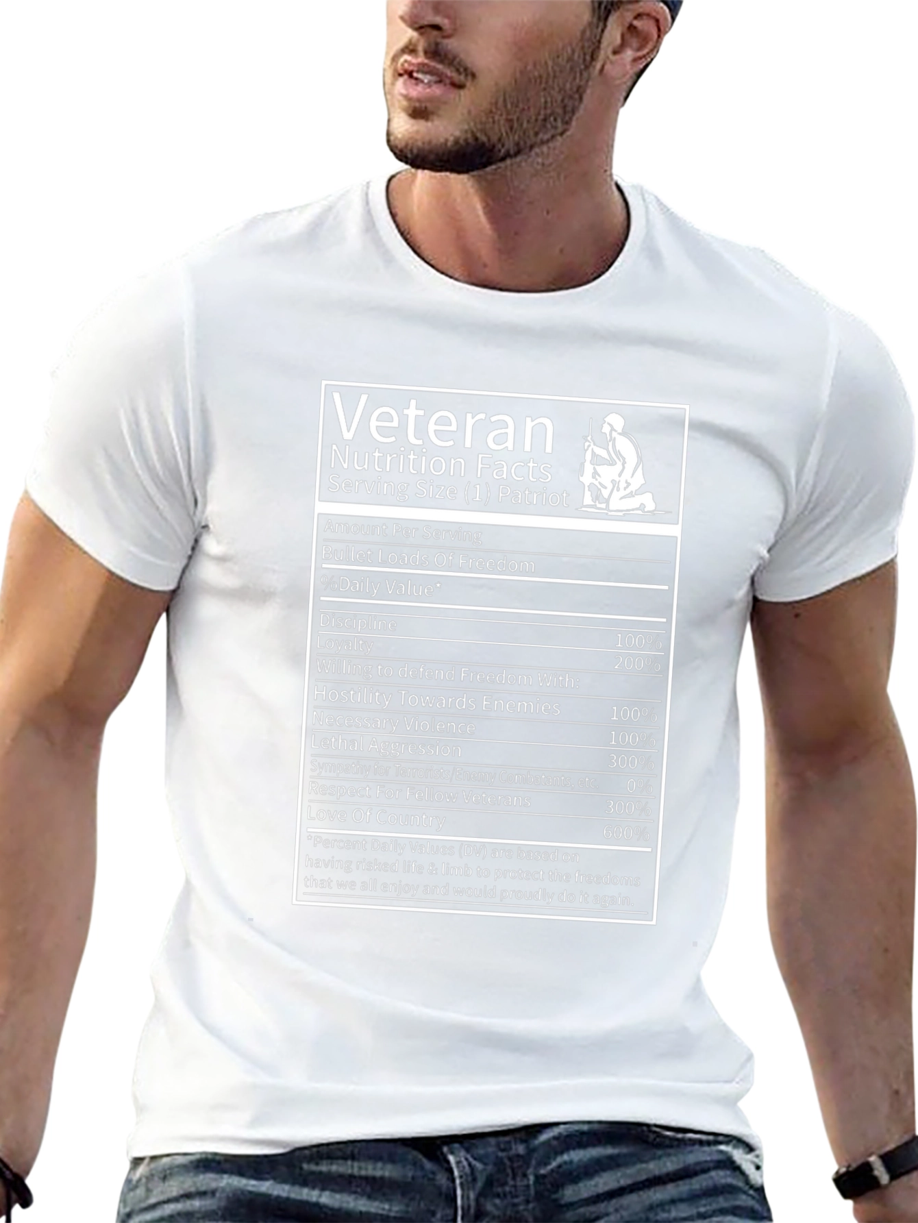 Veteran Nutrition Facts Graphic T-Shirt