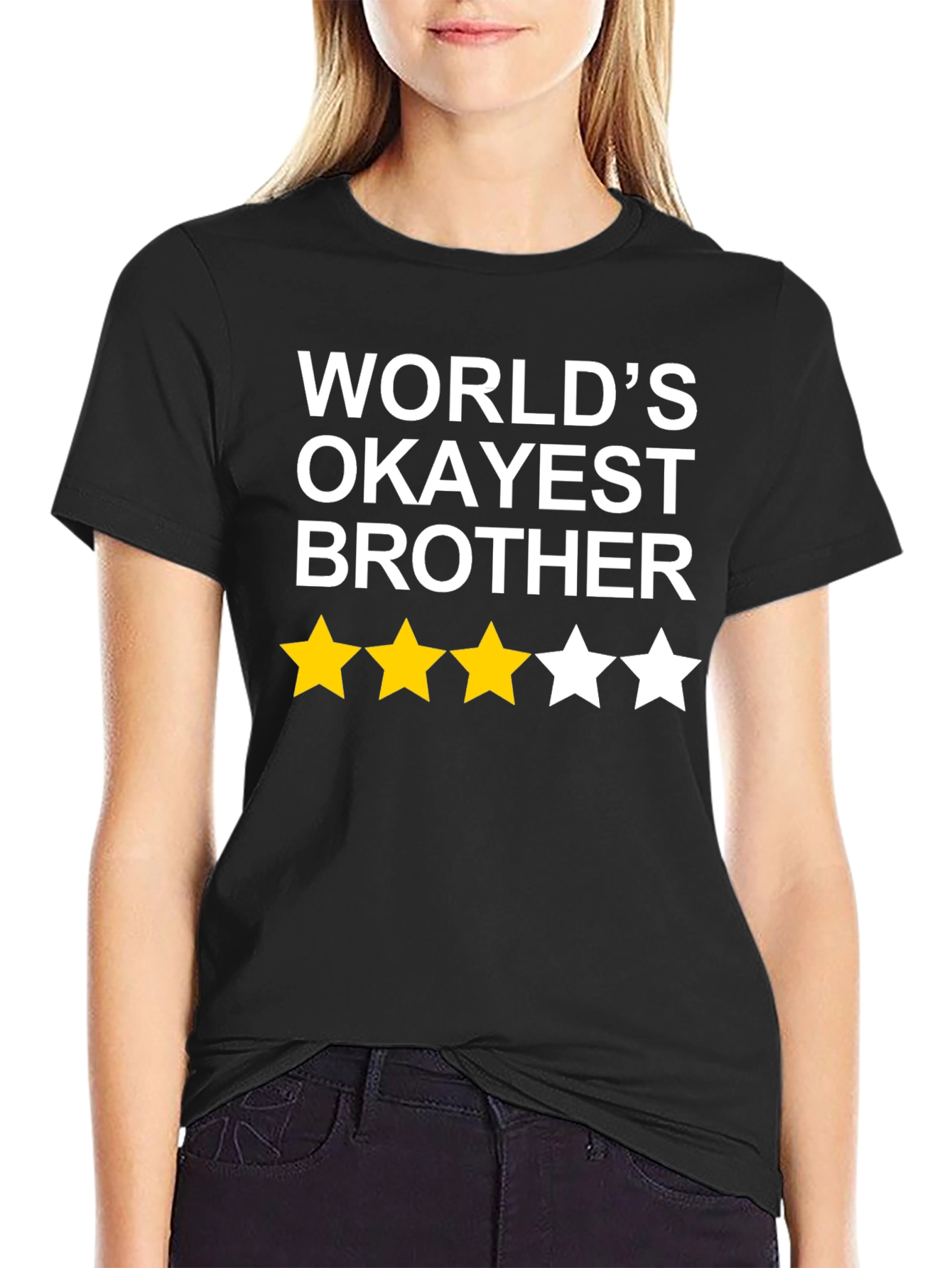 Worlds Okayest Brother T-Shirt Funny Novelty Gift
