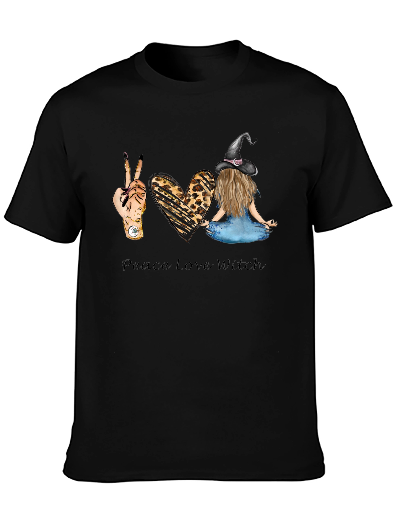 Peace Love Witch T-Shirt - Black Tee